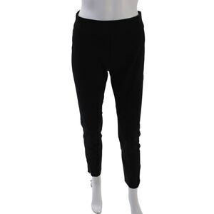Stella McCartney Womens Back Zip High Rise Tapered Leg Pants Black Cotton IT 40